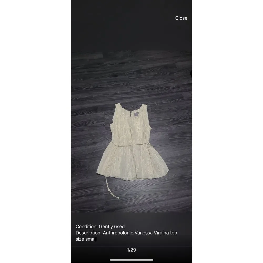 Anthropologie Vanessa Virginia Sleeveless Top - Picture 2 of 2